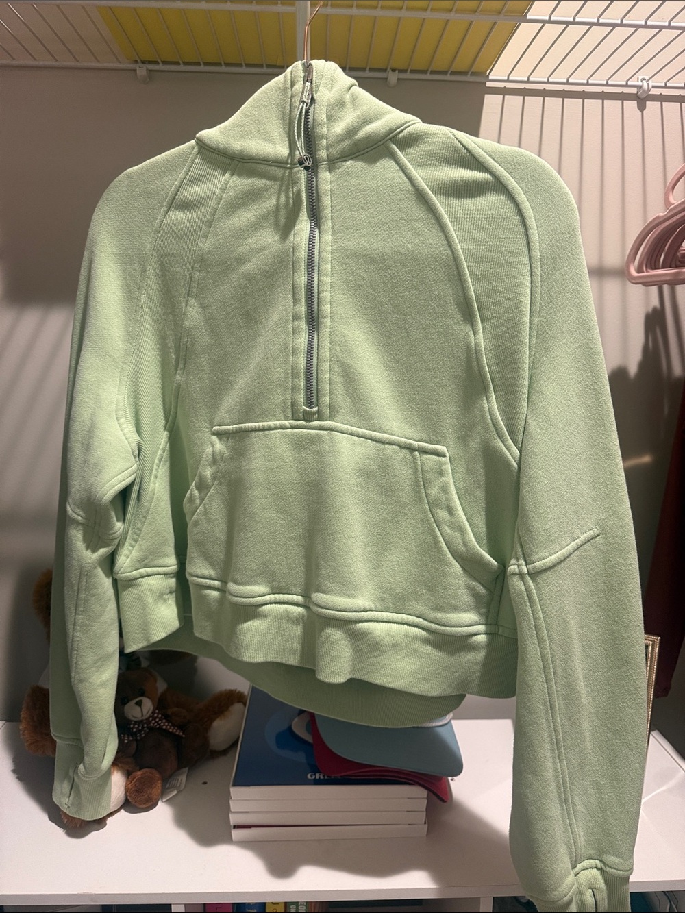 Lulu Lemon Light Green Half-Zip Scuba